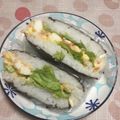 ぽぽきゅ's cooksnap of when they made かに風味サラダと半熟玉子◆おにぎらず.