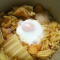 J・0505's cooksnap of when they made ♪白菜と油揚げの巣ごもり卵♪.