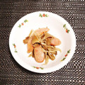 シビシビさん's cooksnap of when they made 舞茸ウインナーの麺つゆバター柚子胡椒炒め.