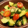 sora0322's cooksnap of when they made ✿オクラと胡瓜の大葉入り梅かつお和え✿.