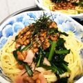 クックHNA☆'s cooksnap of when they made 納豆とほうれん草のパスタ.