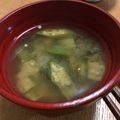 にこにこもきゅ's cooksnap of when they made オクラ入りじゃがいもとわかめの味噌汁♪.