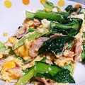 キッチンhide's cooksnap of when they made 小松菜とベーコンの卵とじ炒め.