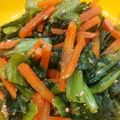 ずぼら母４６歳's cooksnap of when they made レンジで小松菜とニンジンのおひたし小鉢.