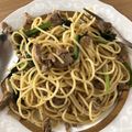ちびのりだー☆彡's cooksnap of when they made 和風カレー味✿ほうれん草と豚肉スパゲティ.