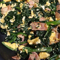 クックEUGGGX☆'s cooksnap of when they made よくあるほうれん草と卵とベーコン炒め.