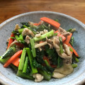 MTKKB's cooksnap of when they made かき菜と人参と豚肉の黒酢生姜焼き.