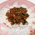 S72☆'s cooksnap of when they made ニラとひき肉のピリ辛炒め☆.