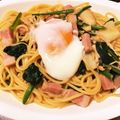 うなちゃん！'s cooksnap of when they made ほうれん草ときのこの和風パスタ.