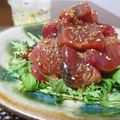 ダイナマイト漆黒's cooksnap of when they made 鰹と水菜の中華風ピリ辛ダレがけ.