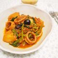 バカリャウ's cooksnap of when they made イカとオリーブ、ほうれん草のトマト煮.