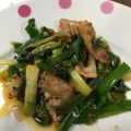 クックYG7VKF☆'s cooksnap of when they made 男子喜ぶ♪【豚とわけぎのコチュマヨ炒め】.