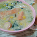 くっくのん's cooksnap of when they made 鮭と白菜のクリーム煮込み.