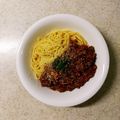 linhua's cooksnap of when they made ミートソースパスタ.