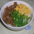 広島みかん's cooksnap of when they made 鶏そぼろの三色丼♪.