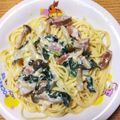 ピクミン☆K's cooksnap of when they made 我が家のほうれん草のクリームパスタ.