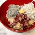 ナピト's cooksnap of when they made 生しらす・シラス・ホタルイカの三色丼.
