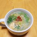 ドルフィンサーモン's cooksnap of when they made 梅とレタスが入ったふんわり卵の春雨スープ.