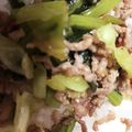 ぱちころんぬ's cooksnap of when they made 野沢菜とひき肉のぴり辛炒め.