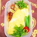 おにぎり99's cooksnap of when they made 簡単にキレイに見えちゃう！オムライス弁当.