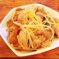 komugiko4's cooksnap of when they made 甘辛鶏とごぼう、三つ葉のスパゲティ.