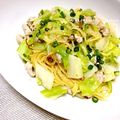 tarako〆's cooksnap of when they made 熱々を食べてね♡白菜キャベツ豚バラパスタ.