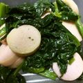 こつぶあん's cooksnap of when they made ほうれん草魚肉ソーセージ♥シャンタン炒め.