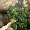 バツイチバス運転手's cooksnap of when they made わさび菜と鶏肉の柚子胡椒和え.
