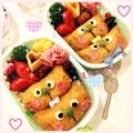 slow☆life's cooksnap of when they made キャラ弁＊簡単♪稲荷deねこちゃん弁当.