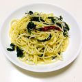 なな☆きょん's cooksnap of when they made しらすと春菊のチーズペペロンチーノパスタ.
