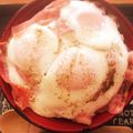 oyuking's cooksnap of when they made ベーコンエッグ丼.