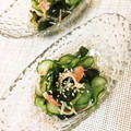 オウジリリノエ's cooksnap of when they made 胡瓜わかめカニカマ＊らくちん酢の物.