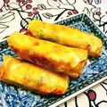 はるじょんママ's cooksnap of when they made チーズ入り豚バラキムチ春巻き.