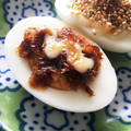 YUKIKI☆'s cooksnap of when they made 目分量で！ゆで卵のマヨ鰹節焼き.