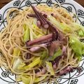 IMKI's cooksnap of when they made 簡単！イカゲソと春キャベツの塩パスタ.