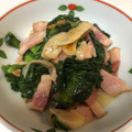 たろべのつぶやき's cooksnap of when they made くきたち菜とベーコンのにんにく炒め.