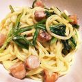 パンダcoぱんだ's cooksnap of when they made ほうれん草とベーコンのクリームパスタ.