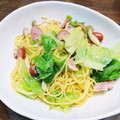 momoco's cooksnap of when they made キャベツ・ウインナ・キノコのスパゲティ.