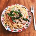 料理おっち's cooksnap of when they made トマト×しらす×大葉の和風パスタ☆.