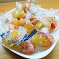 ケロ母ちゃん's cooksnap of when they made 超簡単！フルーツ寒天ゼリーの茶巾絞り❤.
