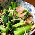 ちぇんばあ's cooksnap of when they made えのきベーコン小松菜にんにくピリ辛炒め.