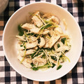 適当レシピでがんばる's cooksnap of when they made ささみとえのきと豆苗の和え物.