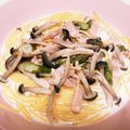 まりこみや's cooksnap of when they made アスパラとベーコンのクリームスープパスタ.