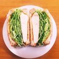 oyuking's cooksnap of when they made セブンのサラダチキンでチキンサンドイッチ.