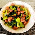 tuouyou's cooksnap of when they made ウインナーとチンゲン菜のピリ辛炒め.