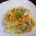 うに１１８'s cooksnap of when they made アスパラとツナのトマトクリームパスタ.