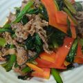 クックSEESE4☆'s cooksnap of when they made 小松菜と牛肉の焼肉のタレマヨ焼き♪.