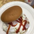はーとねこ's cooksnap of when they made ハンバーガー(ベーコンエッグ).