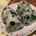月の影と海's cooksnap of when they made 菜の花とシラスのおにぎり.