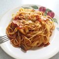 モモキト's cooksnap of when they made きのことハムのトマトソースパスタ.